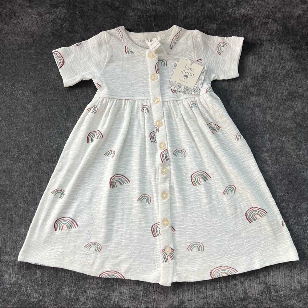 NWT Kate Quinn Short Sleeve Button Front  Dress Size 18-24 Months